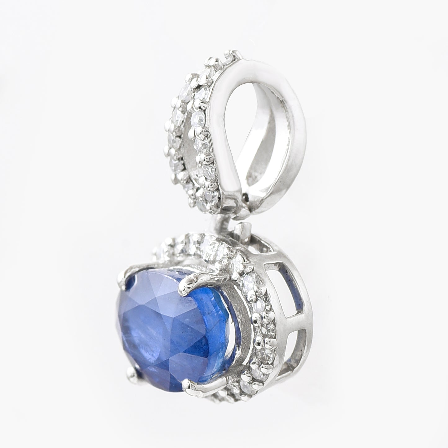 1.31 Ct Oval Sapphire 950 Platinum Pendant