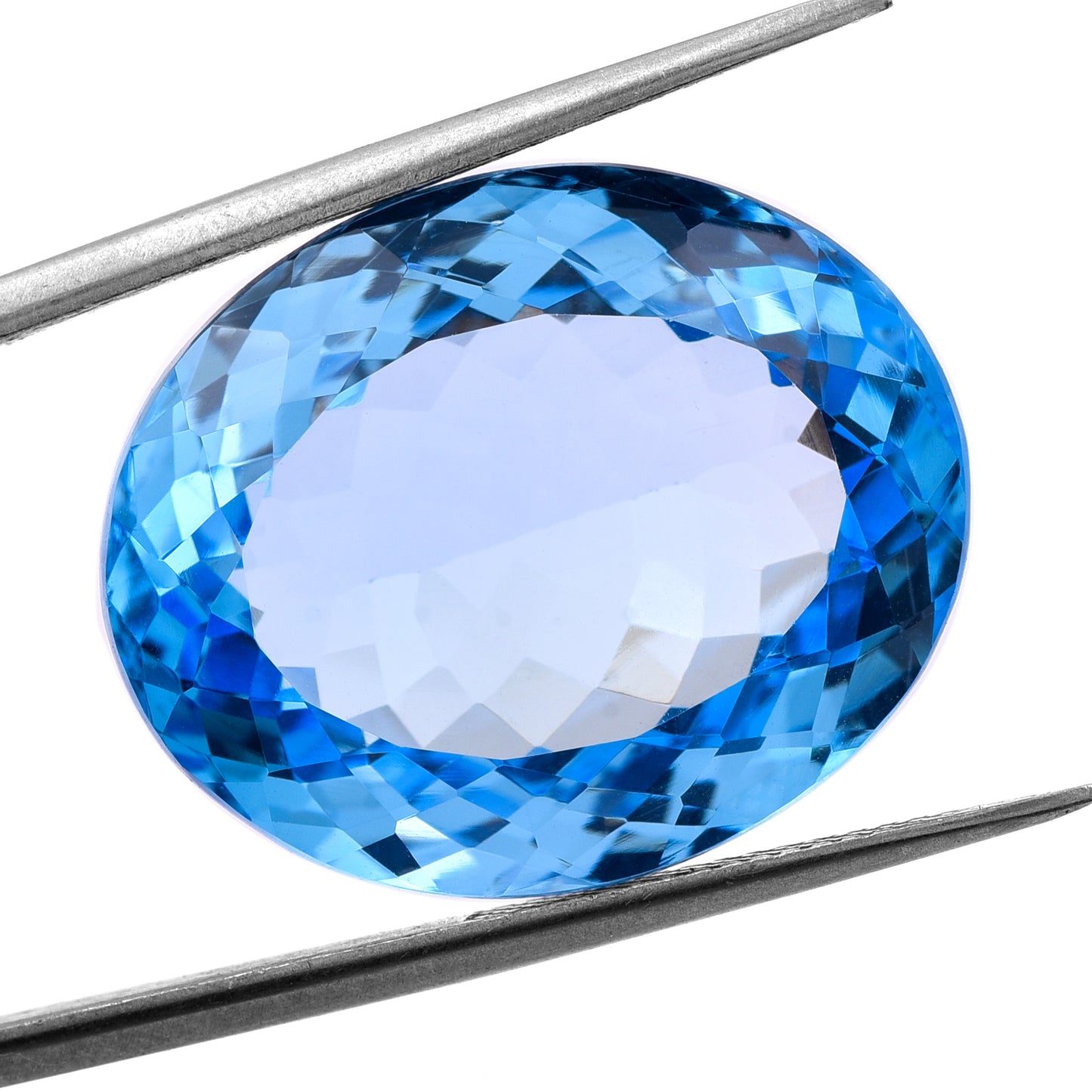 37.48 Natural Blue Topaz Oval Mixed Cut Gemstone