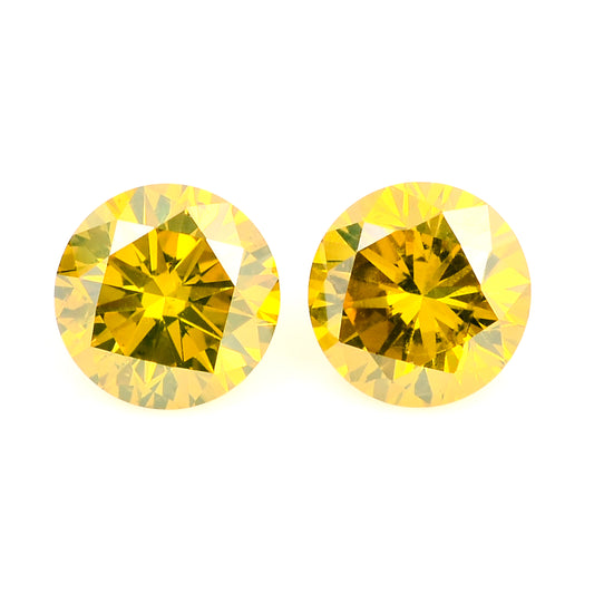 0.43 Yellow Diamond Round Loose Gemstone