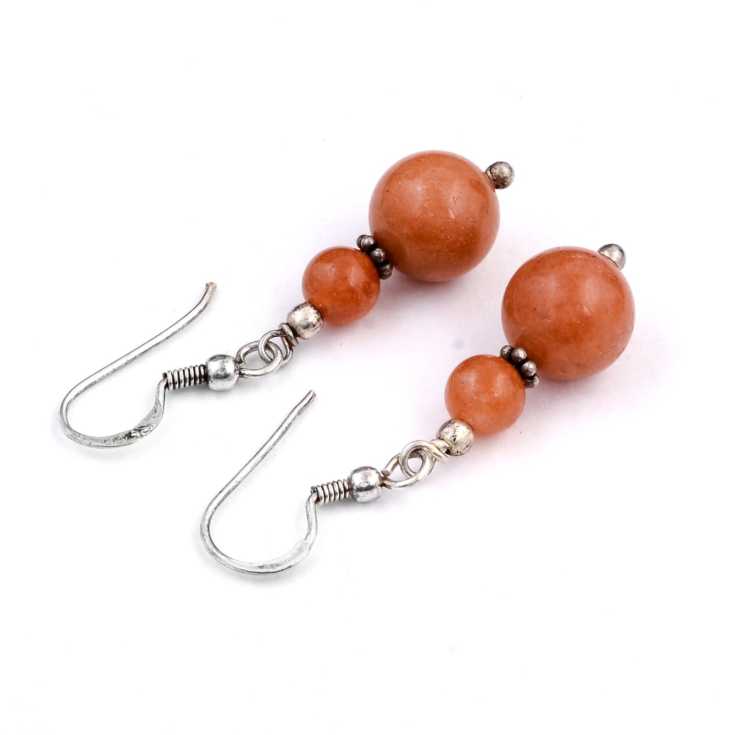 20.28 Ct Honey Jade 925 Sterling Silver Earrings