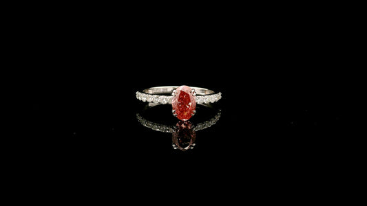1.39 Carats Pink Lab Grown Diamond 14K Gold Ring