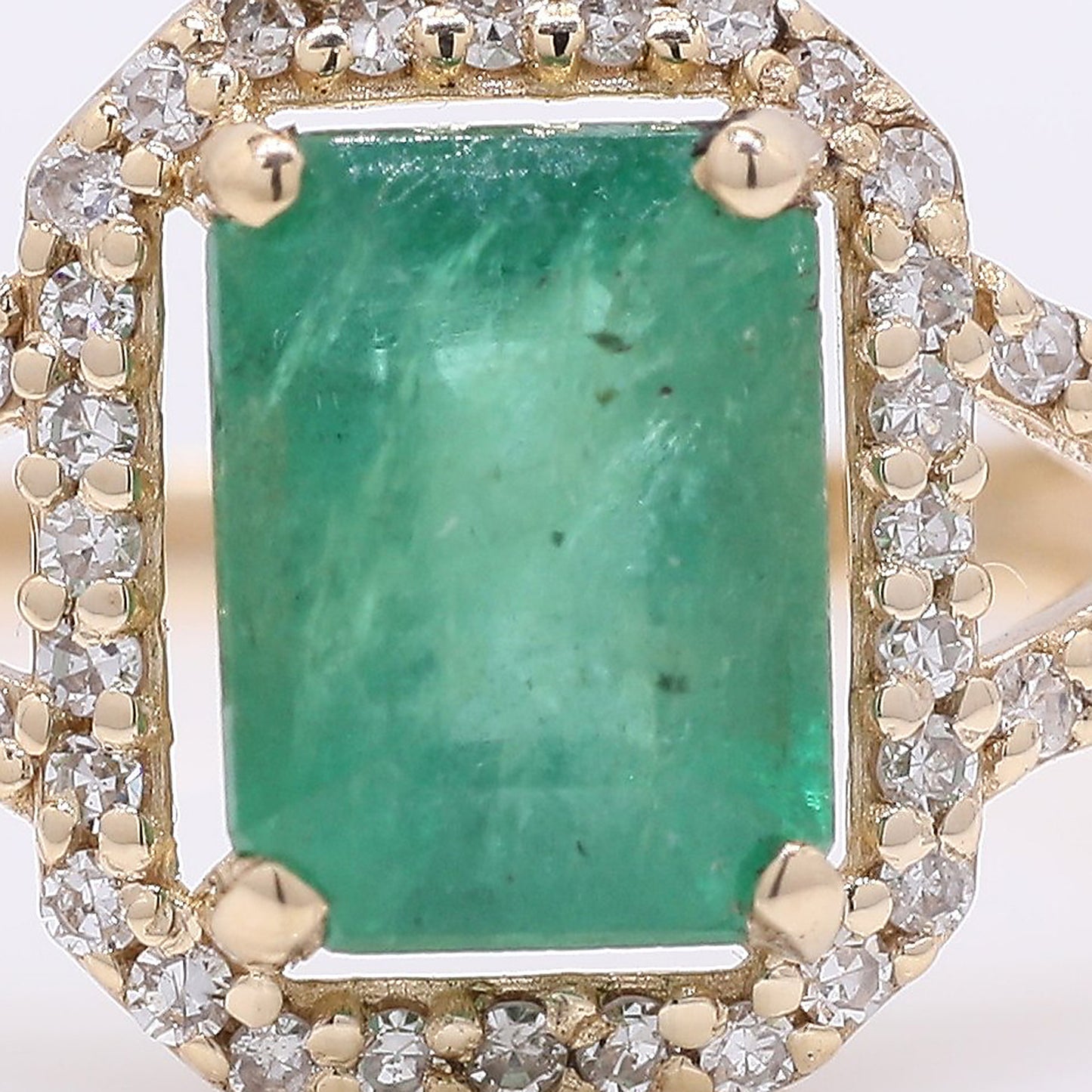 1.31 Ct Octagon Step Cut Natural Emerald 14K Gold Ring
