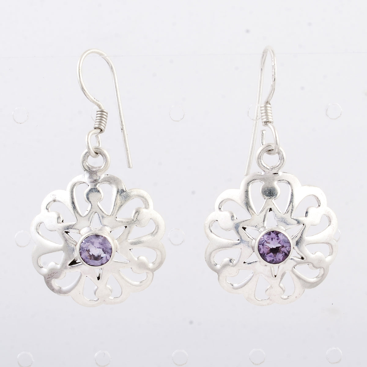 3.01 Ct Amethyst 925 Sterling Silver Earrings