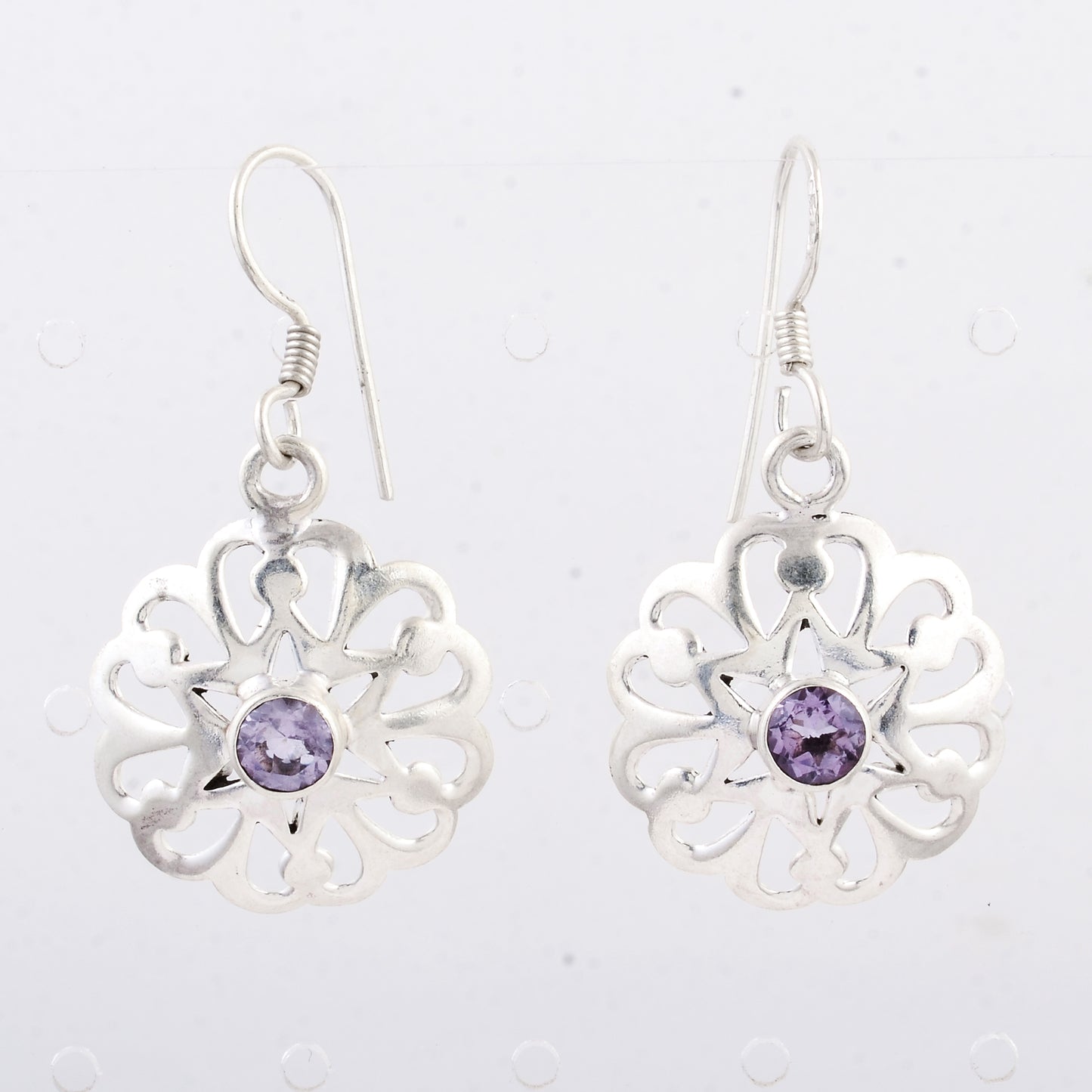 3.01 Ct Amethyst 925 Sterling Silver Earrings