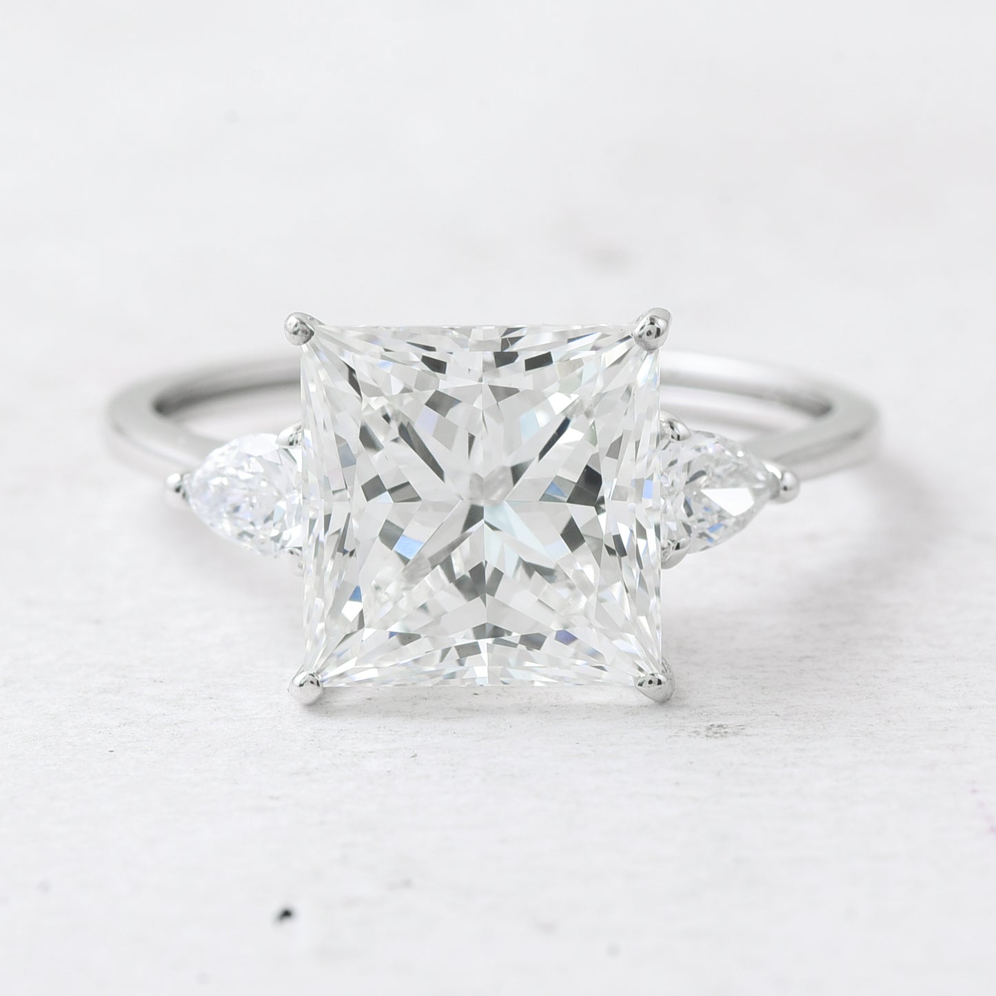 4.51 Ct Square Lab Grown Diamond 14K Gold Ring
