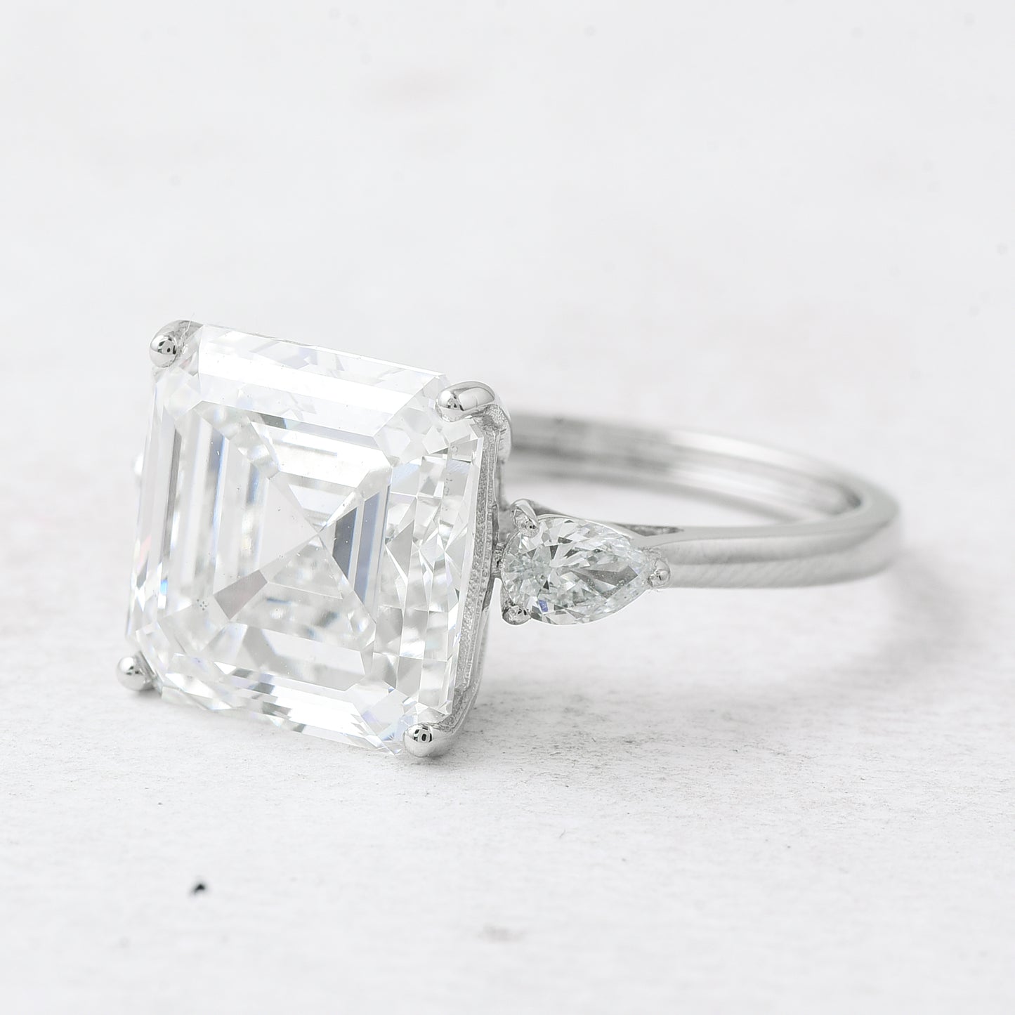 7.77 Ct Asscher Lab Grown Diamond 950 Platinum Ring