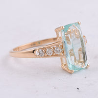 2.48 Ct Cushion Natural Emerald 14K Gold Ring