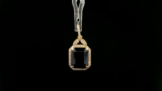 5.22 Ct Octagon Natural Sapphire 14K Gold Pendant