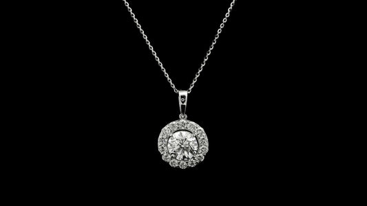 2.13 Ct Round Lab Grown Diamond 14K Gold Pendant