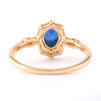 1.24 Ct Oval Mixed Cut Natural Sapphire 14K Gold Ring
