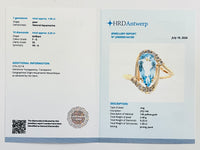 2.20 Ct Pear Natural Aquamarine 14K Gold Ring