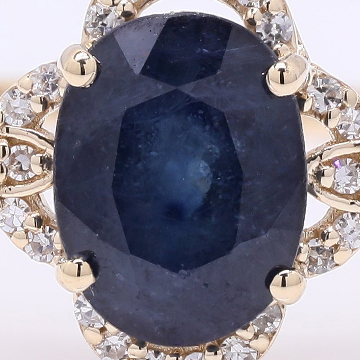 2.24 Ct Oval Mixed Cut Natural Sapphire 14K Gold Ring