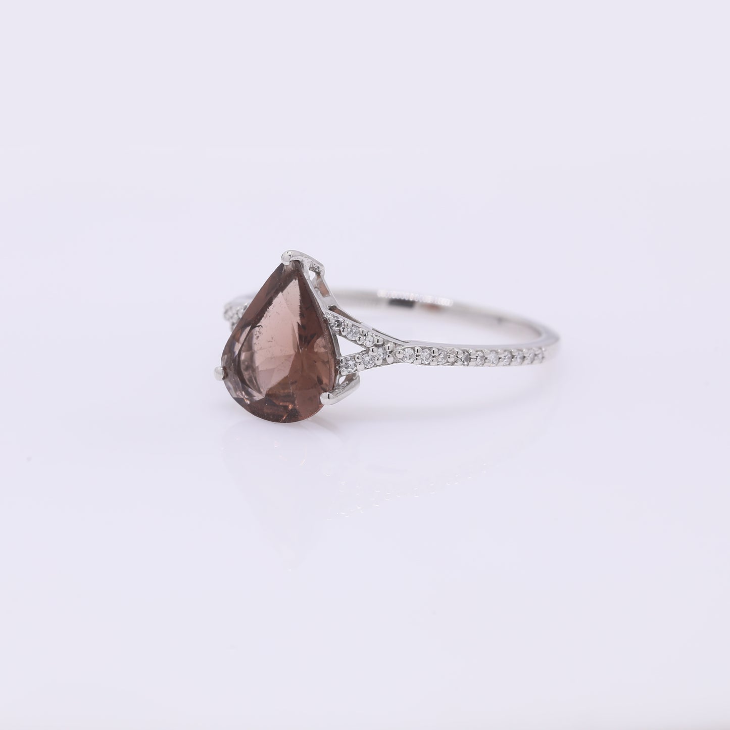1.67 Ct Pear Mixed Cut Natural Tourmaline 950 Platinum Ring