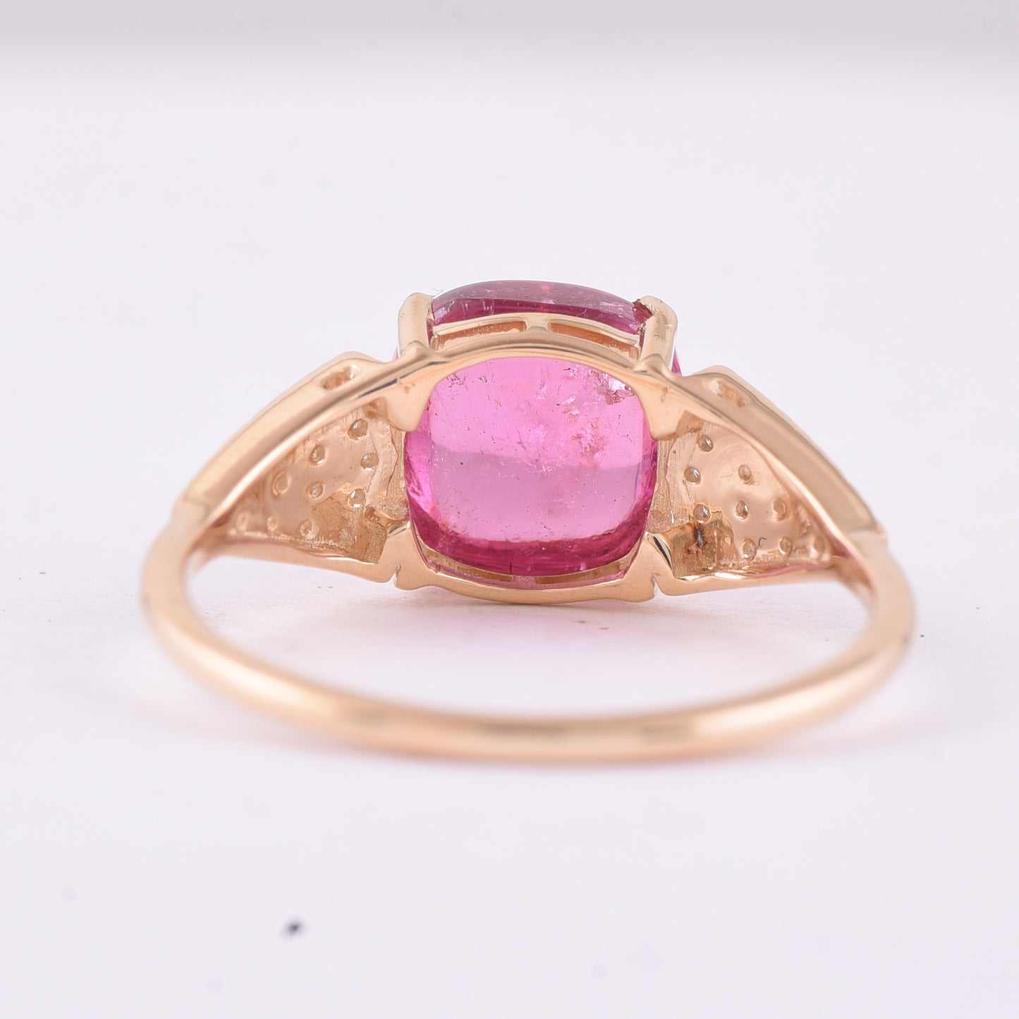 2.90 Ct Cushion Tourmaline 9K Gold Ring