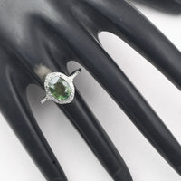 2.66 Ct Oval Mixed Cut Natural Green Sapphire 950 Platinum Ring