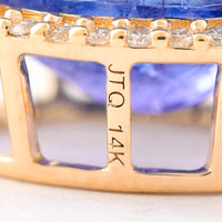 4.62 Ct Oval Mixed Cut Natural Tanzanite 14K Gold Pendant