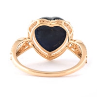 7.60 Ct Heart Cabochon Natural Sapphire 14K Gold Ring