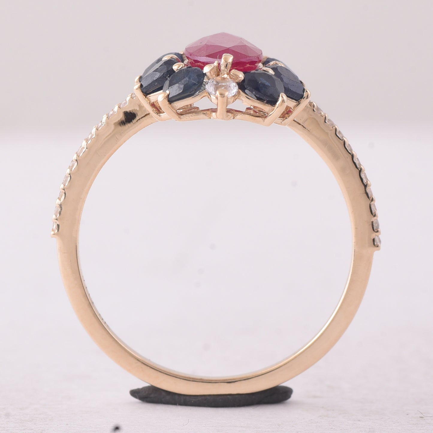 2.56 Ct Marquise Ruby 9K Gold Ring