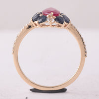 2.56 Ct Marquise Ruby 9K Gold Ring