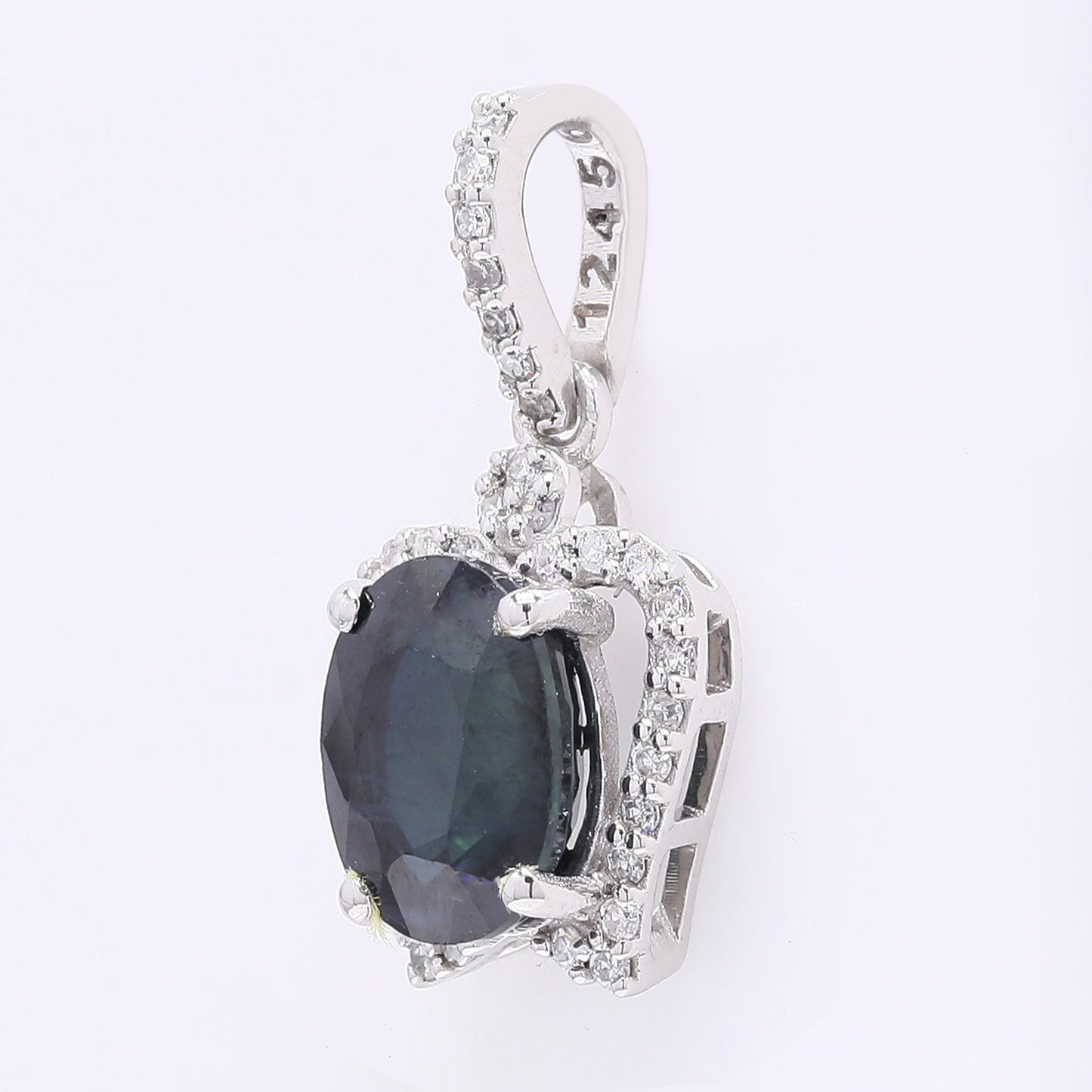 1.93 Ct Oval Mixed Cut Natural Sapphire 950 Platinum Pendant