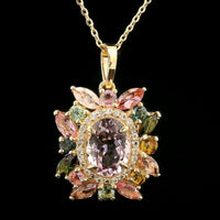 2.31 Ct Oval Tourmaline 14K Gold Pendant