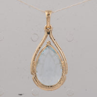 3.84 Ct Pear Aquamarine 9K Gold Pendant