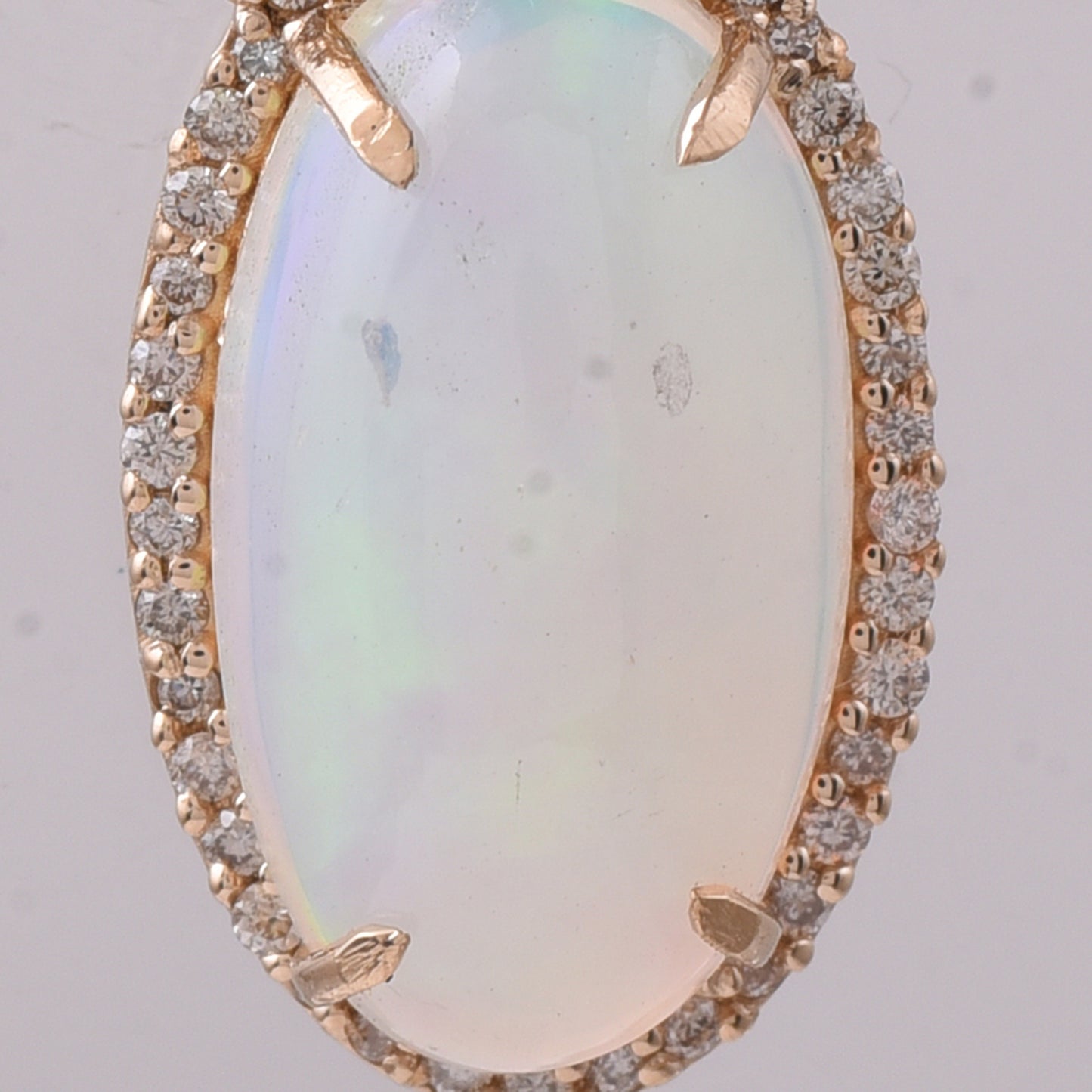 2.78 Ct Oval Cabochon Cut Natural Opal 14K Gold Pendant