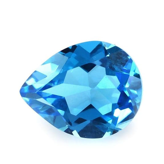 30.90 Carats Swiss Blue Topaz Pear Loose Gemstone