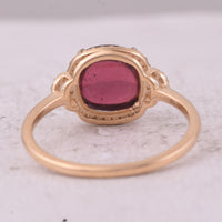 2.86 Ct Cushion Cabochon Cut Natural Tourmaline 14K Gold Ring