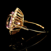 11.28 Ct Oval Kunzite 14K Gold Ring