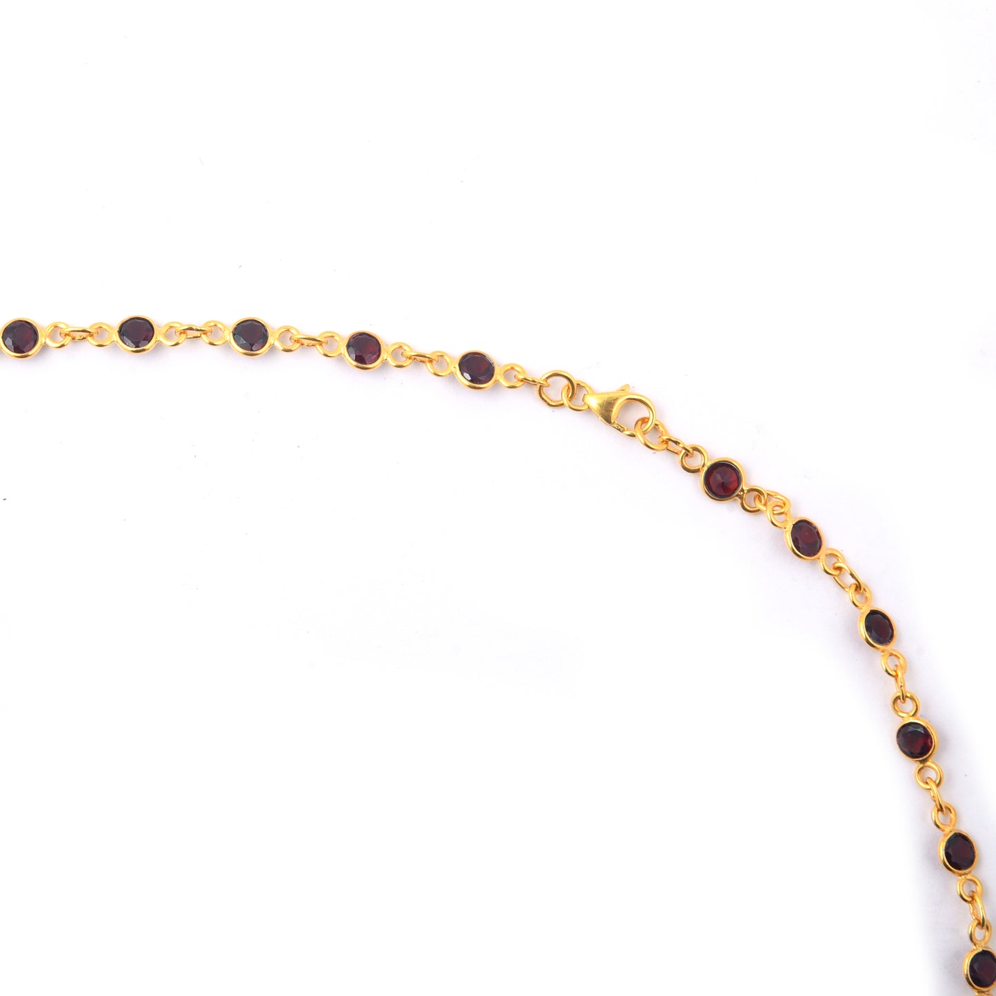12.06 Ct Round Garnet 925 Sterling Silver Necklace