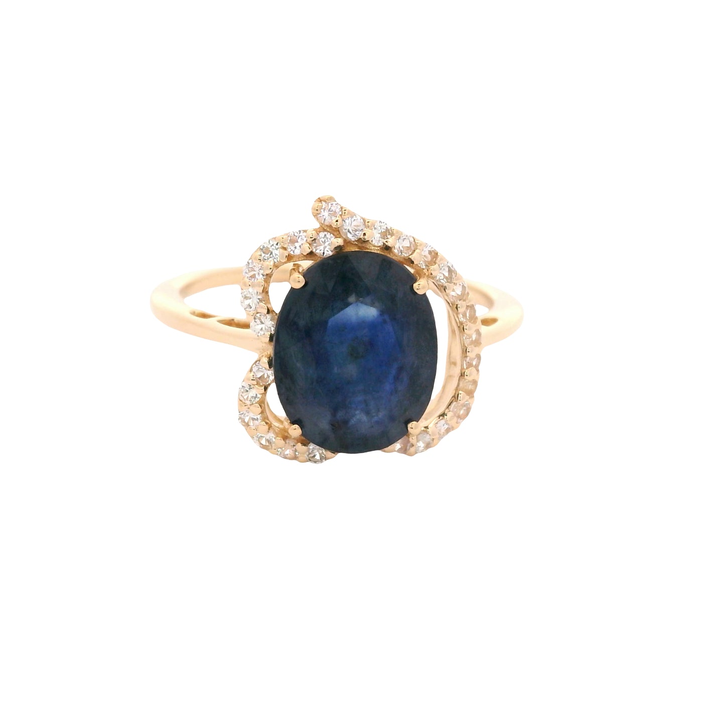 3.80 Ct Oval Sapphire 14K Gold Ring
