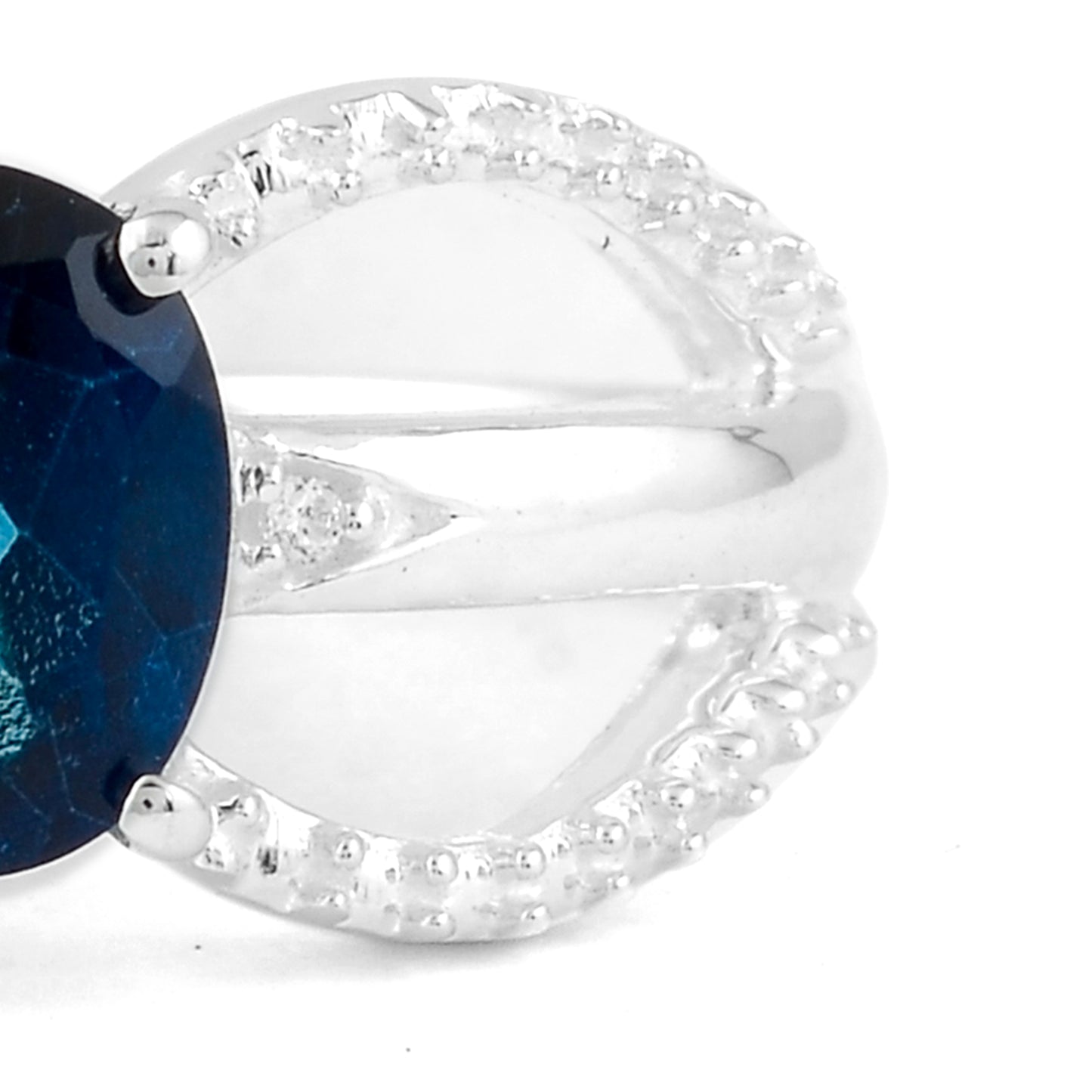 1.82 Ct Oval Tz Color Topaz, Cubic Zirconia 925 Sterling Silver Ring