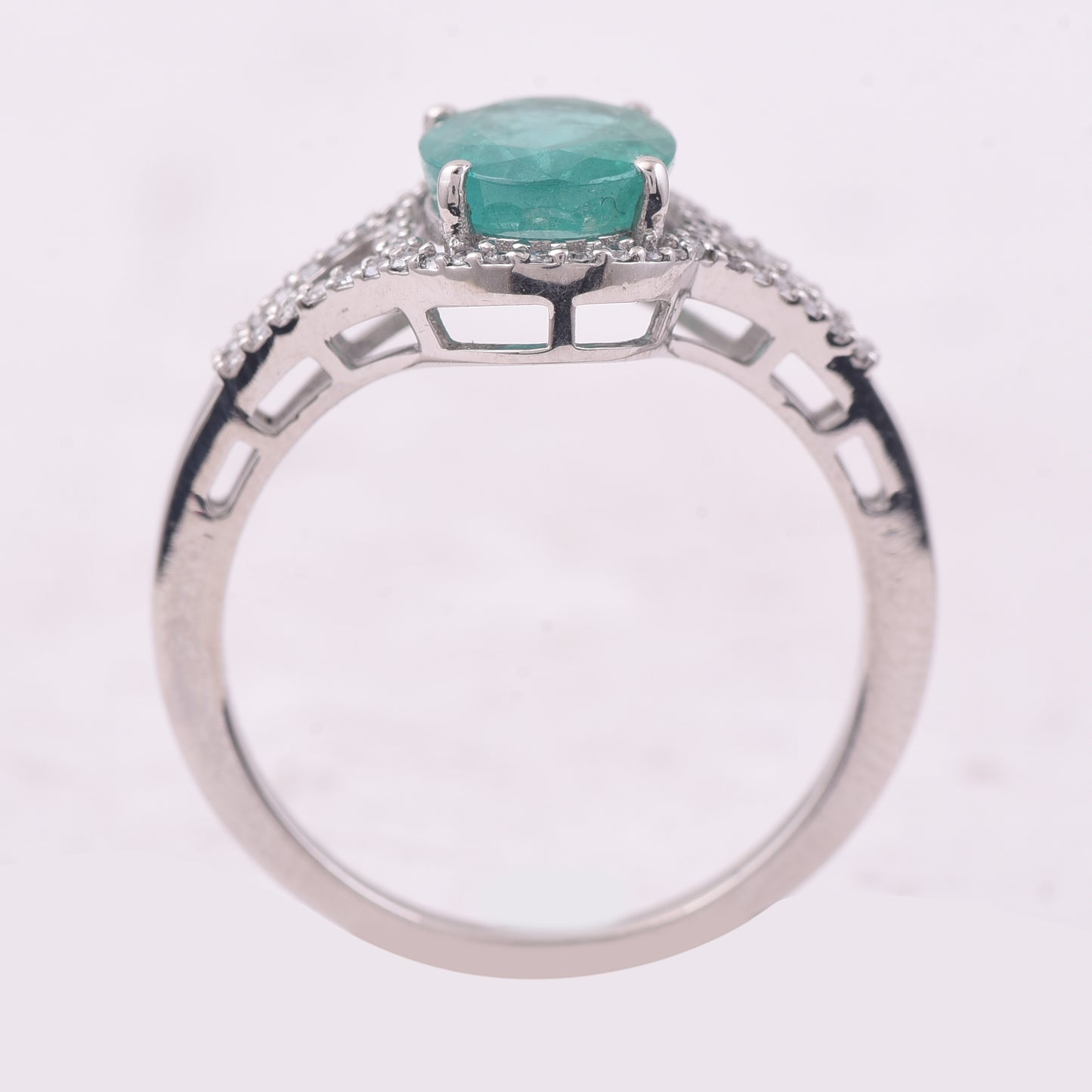 1.85 Ct Oval Mixed Cut Natural Emerald 950 Platinum Ring