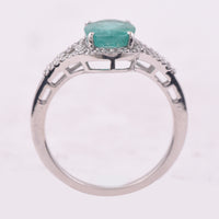 1.85 Ct Oval Mixed Cut Natural Emerald 950 Platinum Ring