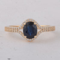 1.74 Ct Oval Sapphire 9K Gold Ring