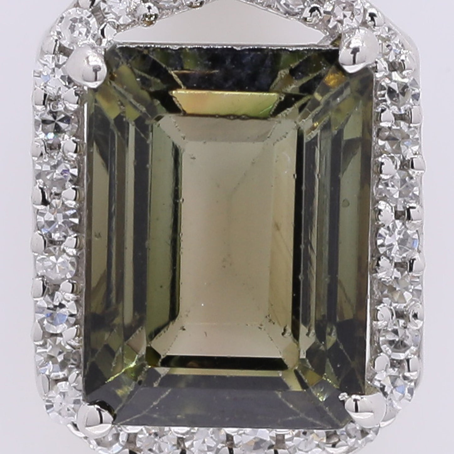 2.22 Ct Octagon Step Cut Natural Green Tourmaline 950 Platinum Pendant