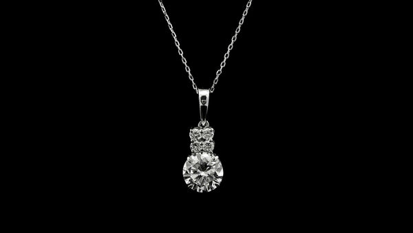 1.67 Ct Round Lab Grown Diamond 14K Gold Pendant