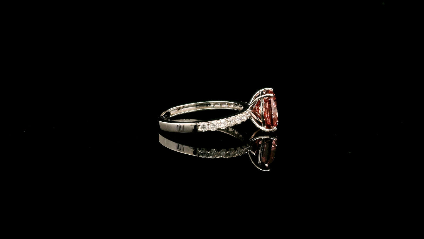 3.35 Carats Pink Lab Grown Diamond 14K Gold Ring