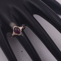 1.24 Ct Oval Cabochon Cut Natural Pink Tourmaline 14K Gold Ring