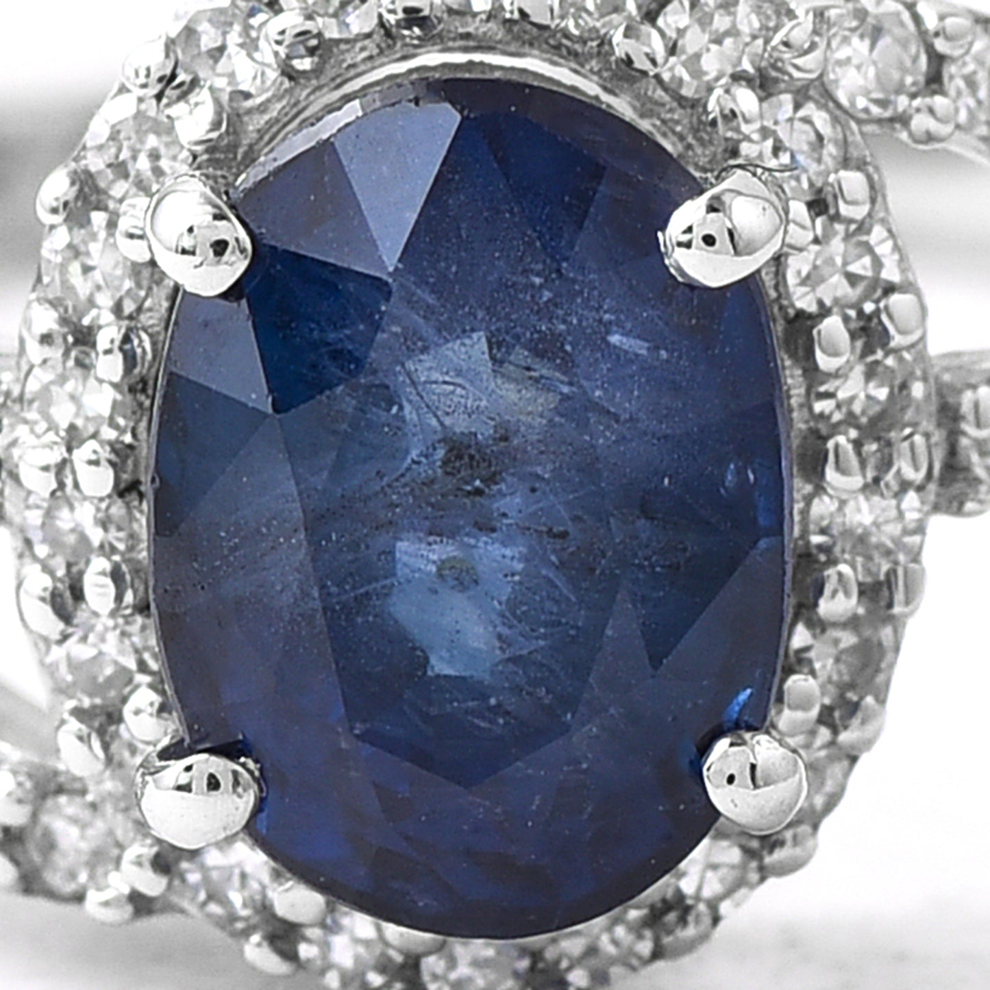 1.53 Ct Oval Sapphire 950 Platinum Ring