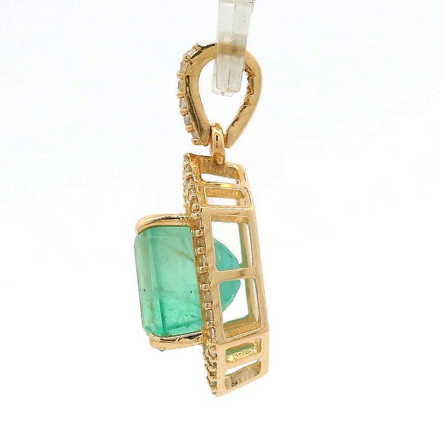 2.25 Ct Octagon Emerald 14K Gold Pendant