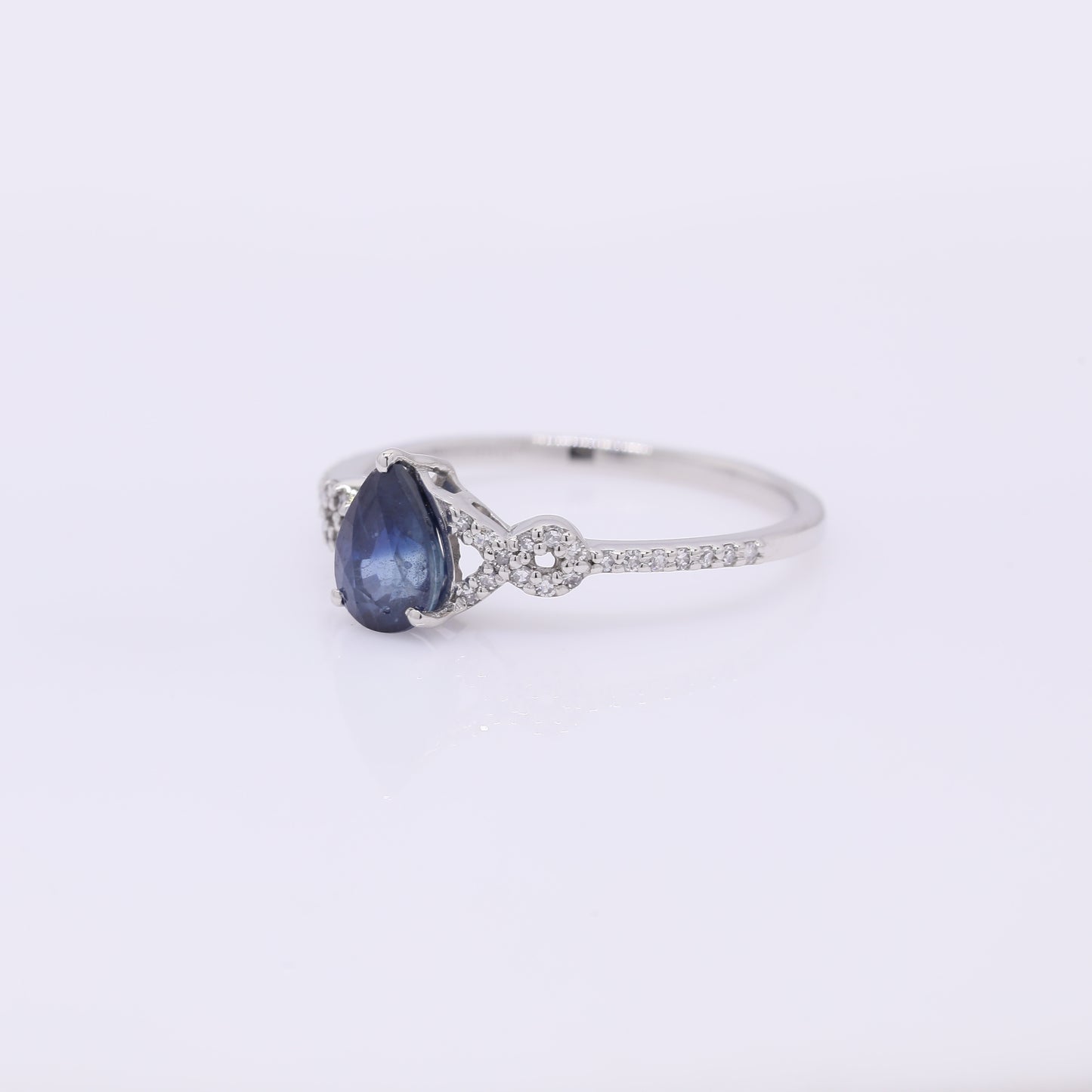 1.15 Ct Pear Mixed Cut Natural Sapphire 950 Platinum Ring