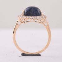 6.72 Ct Heart Sapphire 9K Gold Ring