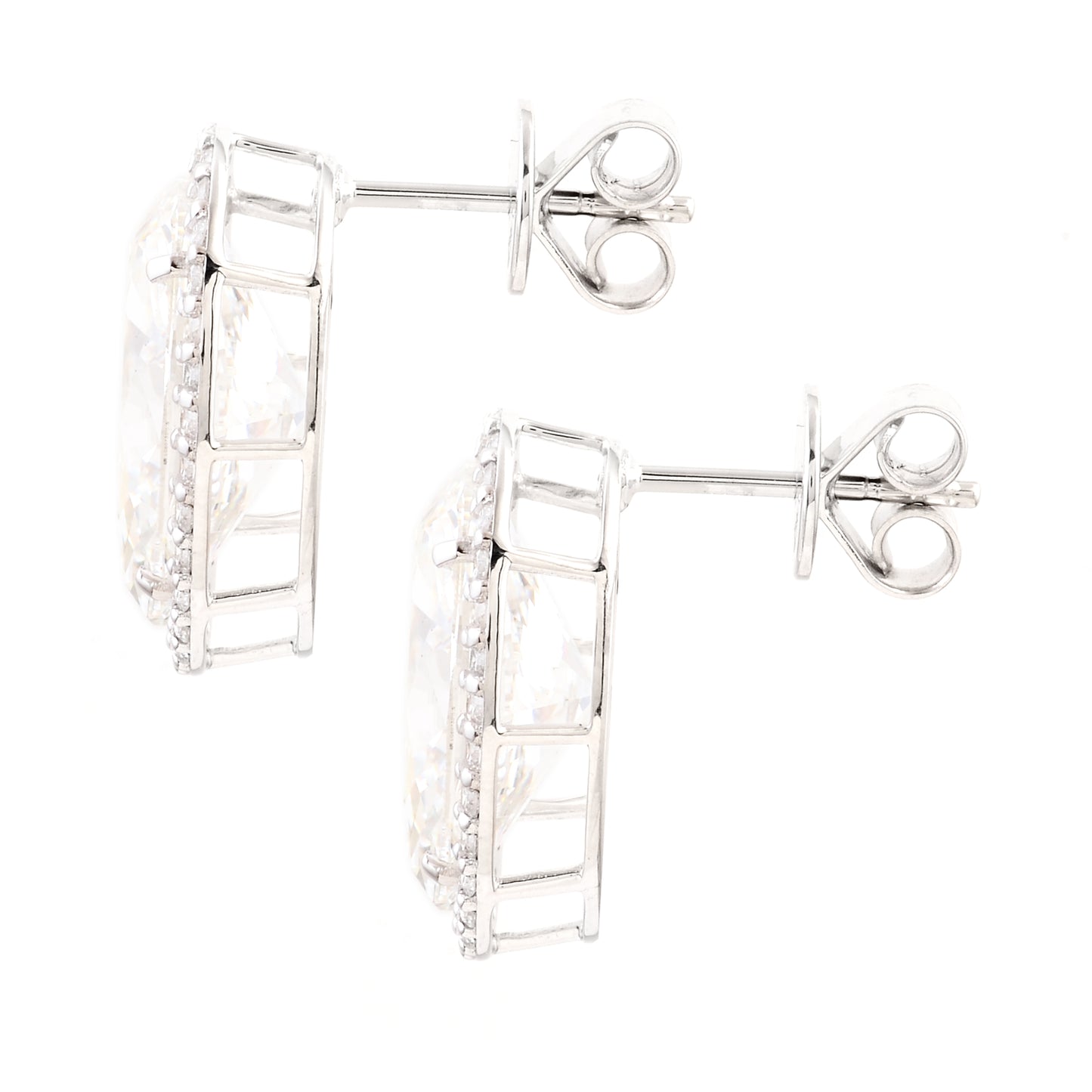 9.95 Carats Lab Grown Diamond 14K Gold Earrings