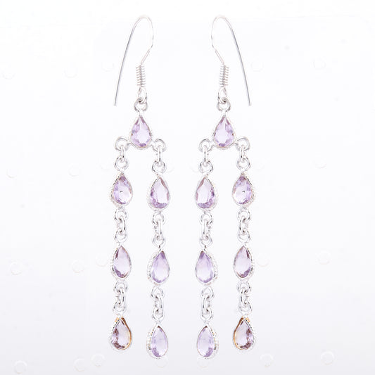 9.55 Ct Amethyst 925 Sterling Silver Earrings