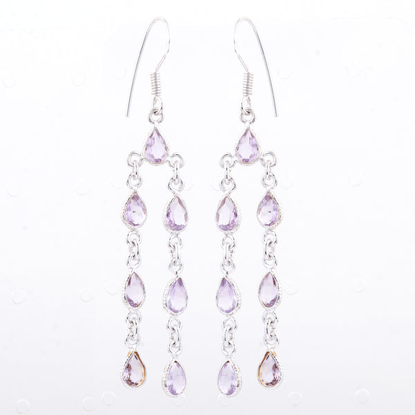 9.55 Ct Amethyst 925 Sterling Silver Earrings