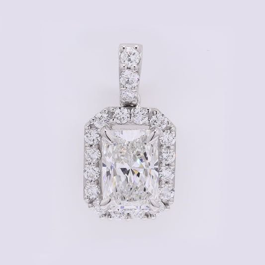 2.43 Carats Lab Grown Diamond 950 Platinum Pendant