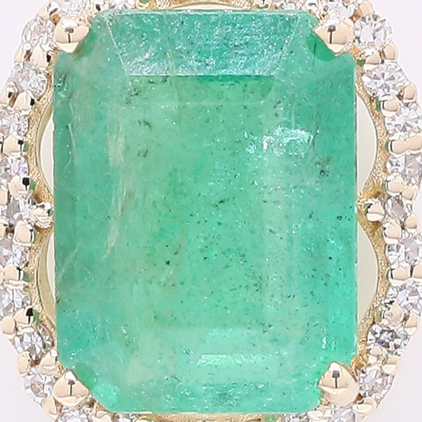 1.87 Ct Octagon Step Cut Natural Emerald 14K Gold Pendant