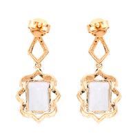 2.74 Ct Octagon Step Cut Natural Aquamarine 14K Gold Earrings